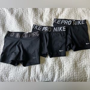 NIKE PRO 3 pairs black